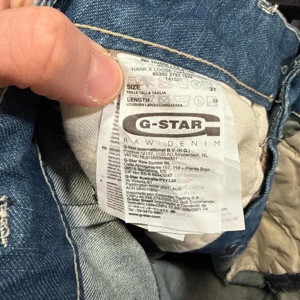 G-Star Raw Bleach Faded High Rise Drop Crotch Tapered Skinny Jeans - Picture 4 of 4
